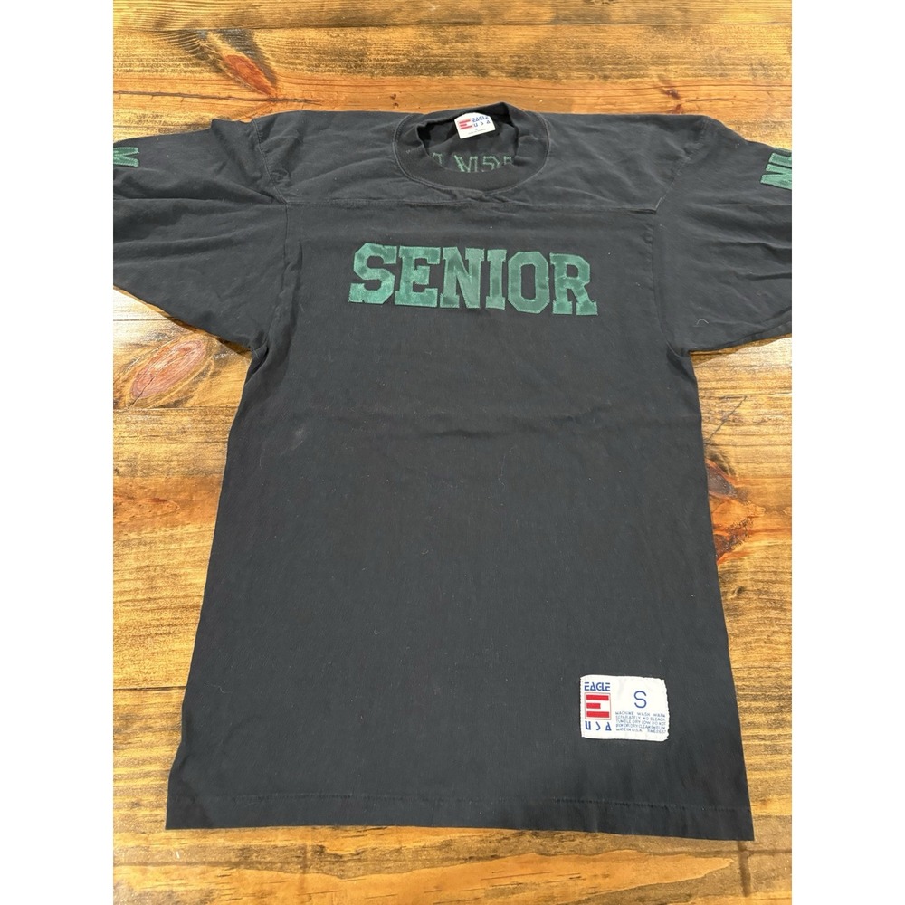 Vintage Single Stitch Jersey Shirt Size Small Eagle USA Black Green Senior 2013